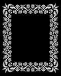 White Floral Vine BorderRug Rug