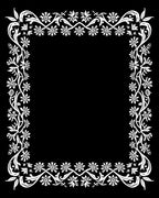 White Floral Vine BorderRug Rug