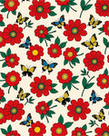 Red Flower Yellow Butterfly Garden Rug
