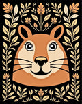 Cute Woodland Creature Floral Accent Rug