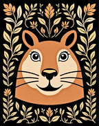 Cute Woodland Creature Floral Accent Rug