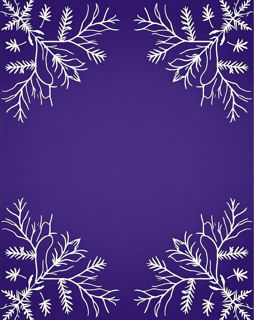 Amethyst White Botanical Corner Accent Rug