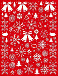 Festive Red White Holiday Icon Mix Rug
