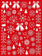 Festive Red White Holiday Icon Mix Rug