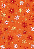 Bold Red White Yellow Snowflakes Rug