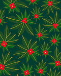 Emerald Green Red Berry Holly Burst Rug