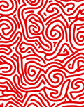 Bold Red Abstract Swirl Organic Rug