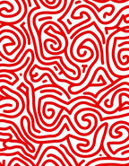 Bold Red Abstract Swirl Organic Rug