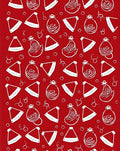 Red White Festive Holiday Ornaments Rug