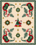 Festive Santa Christmas Tree Star Rug
