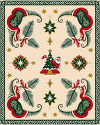 Festive Santa Christmas Tree Star Rug