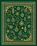 Gold Ornaments on Emerald Green Background Rug