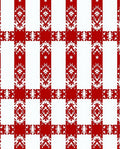 Bold Red White Gingham Floral Medallion Rug
