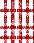 Bold Red White Gingham Floral Medallion Rug
