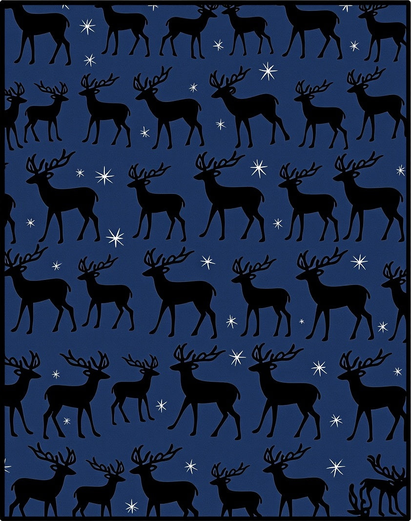 Dark Blue Regal Stag Starburst Rug