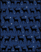Dark Blue Regal Stag Starburst Rug