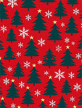 Festive Red Christmas Tree Snowflake Rug