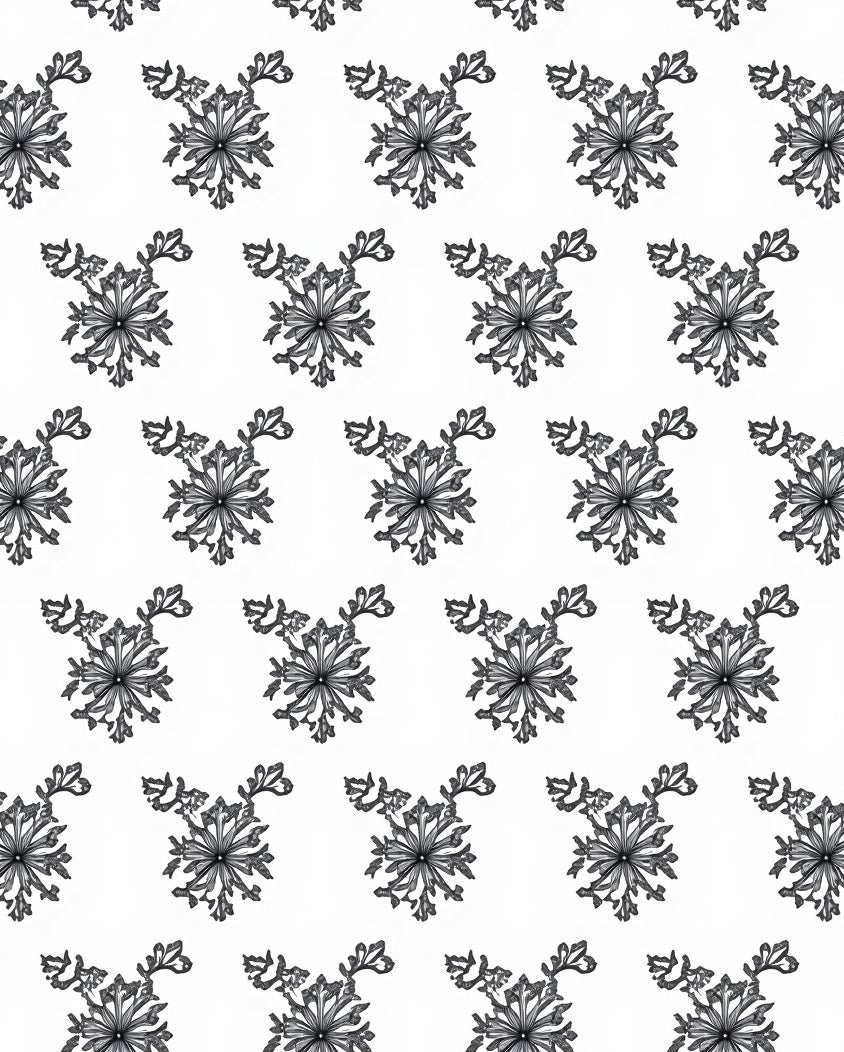 Black White Snowflake Nova Rug
