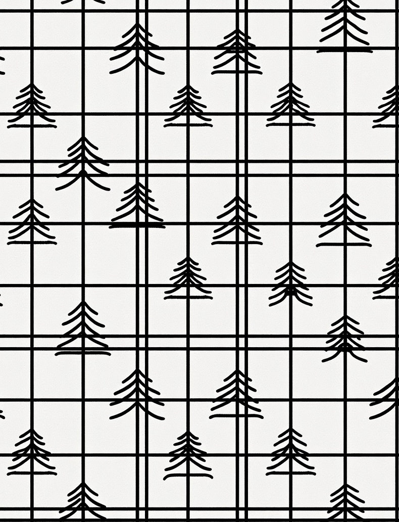 Black Pine Grid Repeat Rug