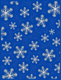 Blue White Snowflake Intricate Circles Rug