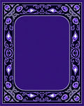 Elegant Deep Purple Floral Border Rug