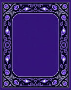 Elegant Deep Purple Floral Border Rug