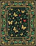 Black Yellow Green Butterfly Garden Rug