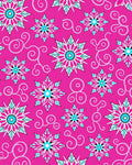 Vibrant Fuchsia Starburst Swirl Motif Rug