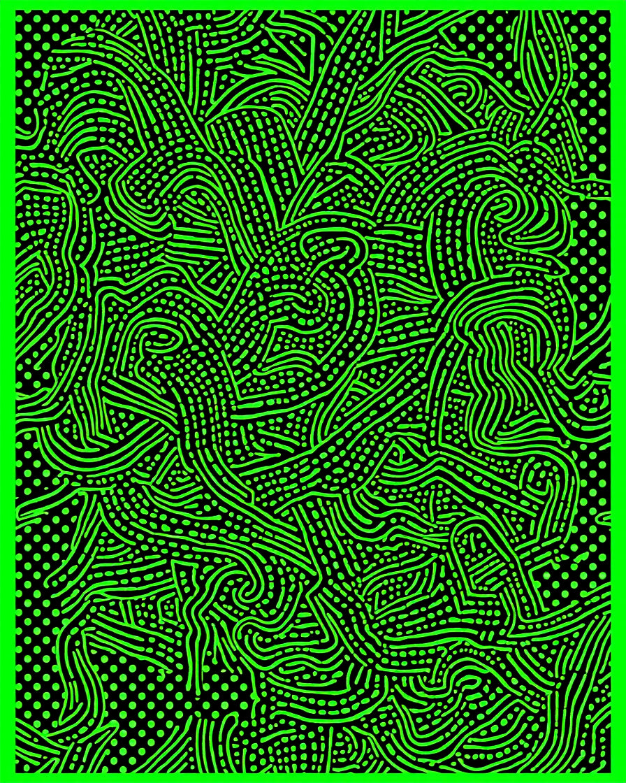 Vibrant Lime Grassy Swirl Texture Rug