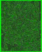 Vibrant Lime Grassy Swirl Texture Rug