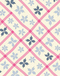Pink Striped Blue Starburst Floral Rug
