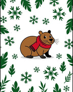 Cozy Brown Critter Winter Snowflakes Rug