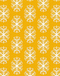 Golden White Snowflake Medallion Rug