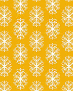 Golden White Snowflake Medallion Rug