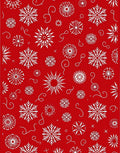 Festive Red Snowflake Cluster Rug
