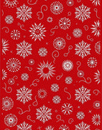 Festive Red Snowflake Cluster Rug