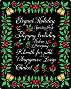 Festive Holly Berry Wreath Bells Rug