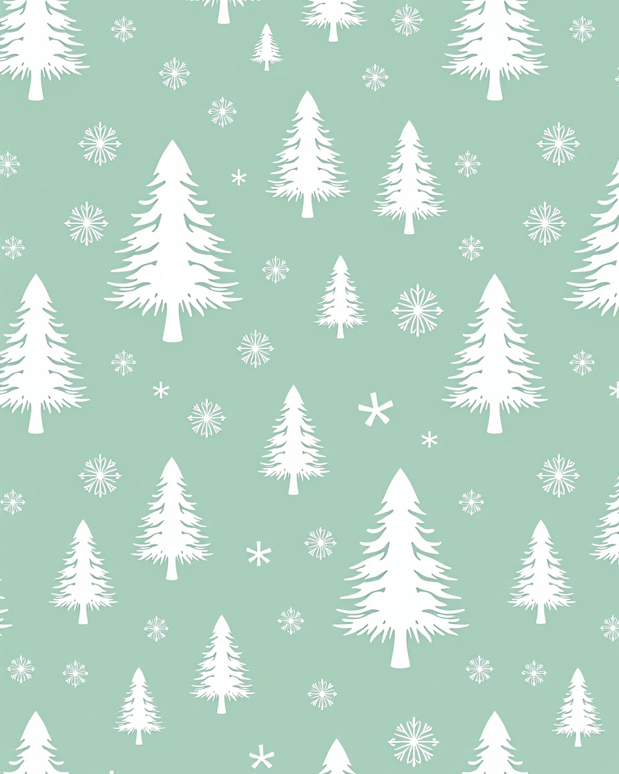 White Pine Forest Snowflake Repeat Rug