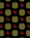 Golden Snowflake Red Berry Scatter Rug