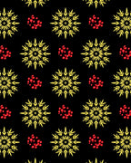 Golden Snowflake Red Berry Scatter Rug