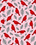 Red Cardinals With Fern Leaves Rug