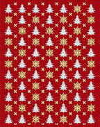 White Tree Yellow Starburst Red Background Rug