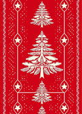 Festive Red Christmas Tree Star Runner Rug