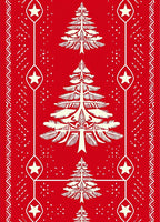 Festive Red Christmas Tree Star Runner Rug