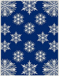 Navy Snowflake Winter Graphic Rug
