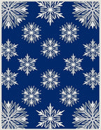 Navy Snowflake Winter Graphic Rug
