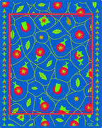 Bold Blue Red Green Abstract Rounds Rug