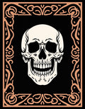Cream Skull Black Ornate Frame Rug