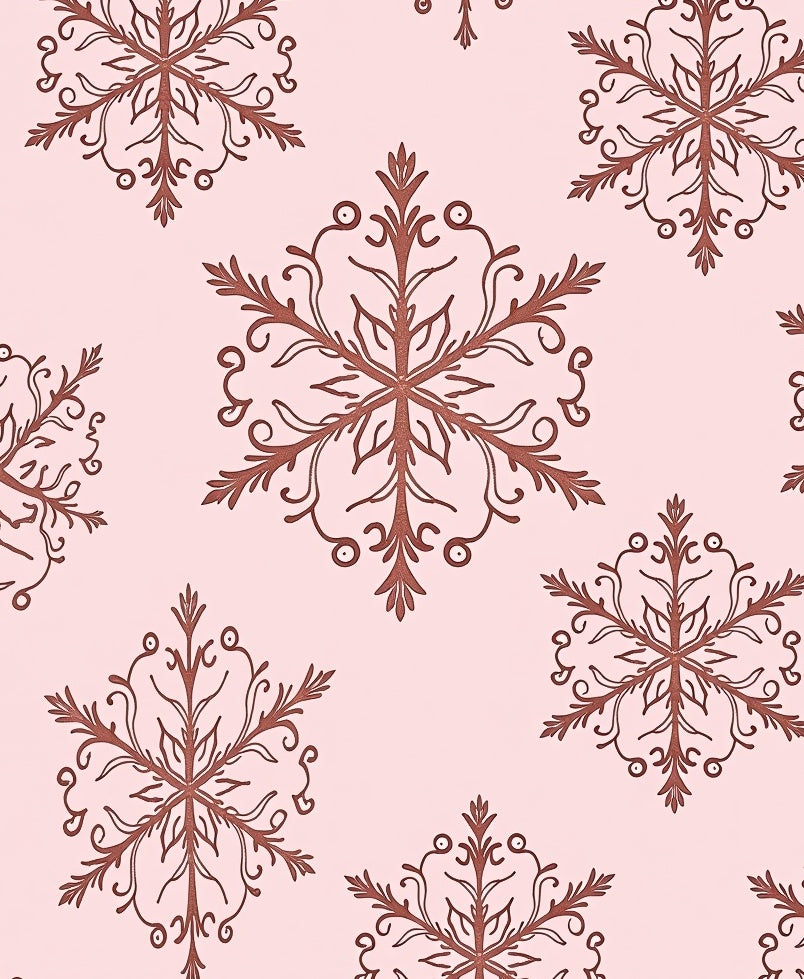 Rustic Pink Snowflake Medallion Rug