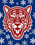 Bold Red Tiger Snowflakes Rug